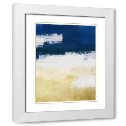 Gold Indigo Shuffle 2 White Modern Wood Framed Art Print with Double Matting by Prime, Marcus