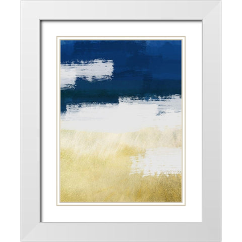 Gold Indigo Shuffle 2 White Modern Wood Framed Art Print with Double Matting by Prime, Marcus