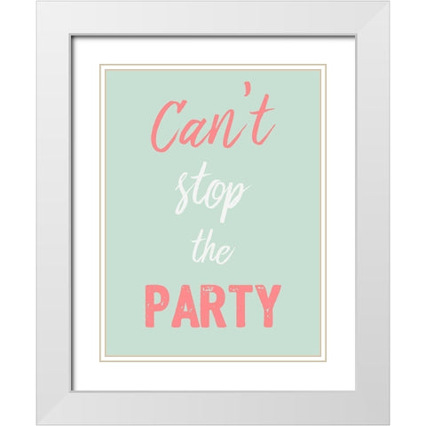 Party Hard White Modern Wood Framed Art Print with Double Matting by Prime, Marcus