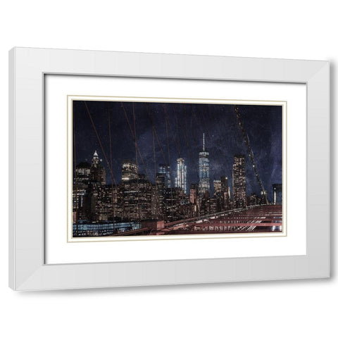 NYC Magic White Modern Wood Framed Art Print with Double Matting by Prime, Marcus