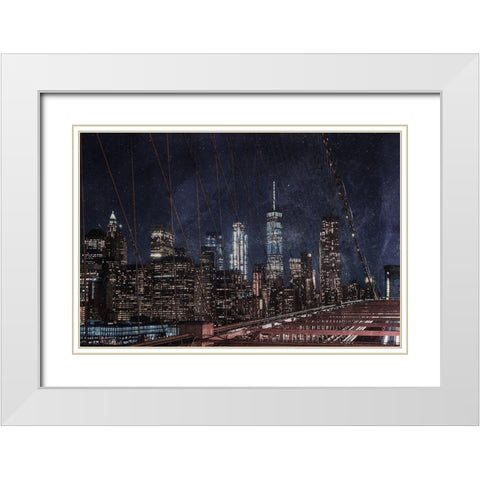 NYC Magic White Modern Wood Framed Art Print with Double Matting by Prime, Marcus