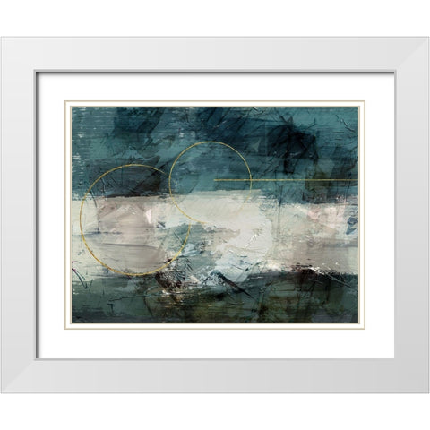 Flaring Gold White Modern Wood Framed Art Print with Double Matting by Prime, Marcus