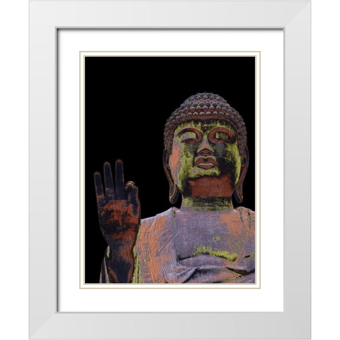Painted Buddha White Modern Wood Framed Art Print with Double Matting by Prime, Marcus