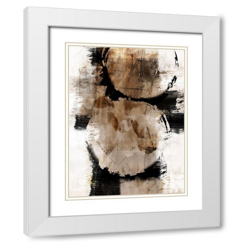 Painted Distressed 1 White Modern Wood Framed Art Print with Double Matting by Prime, Marcus