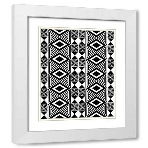 Bogolan Tradition 2 White Modern Wood Framed Art Print with Double Matting by Prime, Marcus