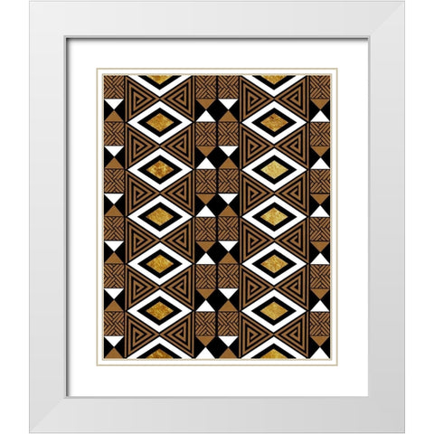 Bogolan Tradition 3 White Modern Wood Framed Art Print with Double Matting by Prime, Marcus