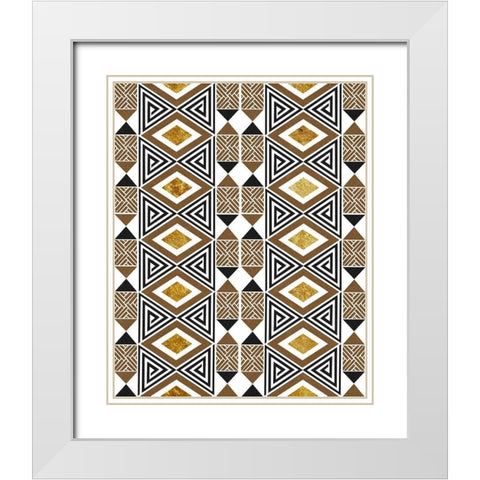 Bogolan Tradition 4 White Modern Wood Framed Art Print with Double Matting by Prime, Marcus