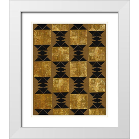 Bogolan Tradition 5 White Modern Wood Framed Art Print with Double Matting by Prime, Marcus