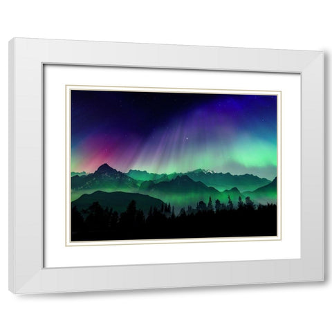 Borealis Dreams 7 White Modern Wood Framed Art Print with Double Matting by Prime, Marcus