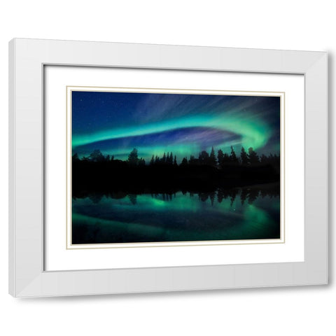 Borealis Dreams 8 White Modern Wood Framed Art Print with Double Matting by Prime, Marcus