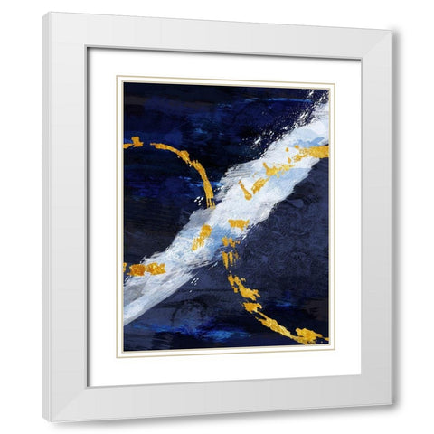 Contemporary Streak 1 White Modern Wood Framed Art Print with Double Matting by Prime, Marcus