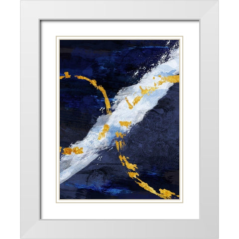 Contemporary Streak 1 White Modern Wood Framed Art Print with Double Matting by Prime, Marcus