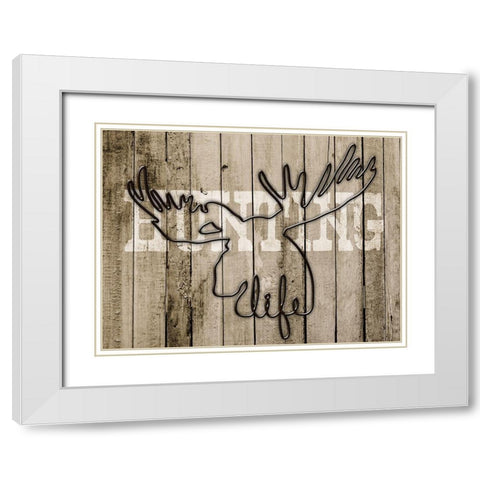 Hunting Life 1 White Modern Wood Framed Art Print with Double Matting by Prime, Marcus