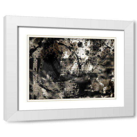 Golden Abstraction 1 White Modern Wood Framed Art Print with Double Matting by Prime, Marcus