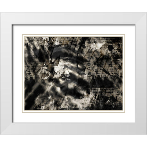 Golden Abstraction 2 White Modern Wood Framed Art Print with Double Matting by Prime, Marcus