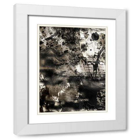 Golden Abstraction 3 White Modern Wood Framed Art Print with Double Matting by Prime, Marcus
