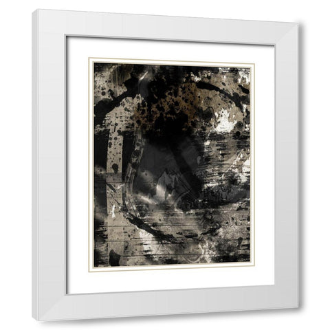 Golden Abstraction 4 White Modern Wood Framed Art Print with Double Matting by Prime, Marcus