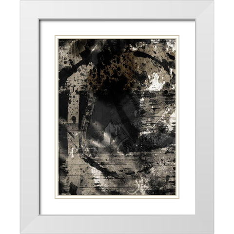 Golden Abstraction 4 White Modern Wood Framed Art Print with Double Matting by Prime, Marcus