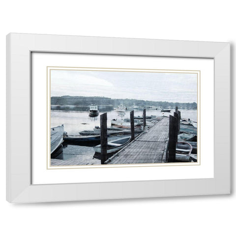 Foggy Sailing 1 White Modern Wood Framed Art Print with Double Matting by Prime, Marcus
