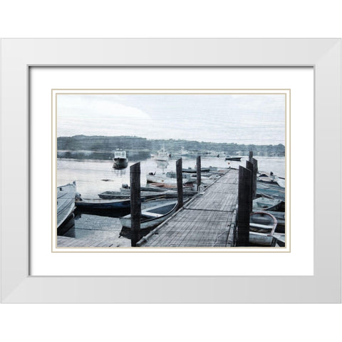Foggy Sailing 1 White Modern Wood Framed Art Print with Double Matting by Prime, Marcus