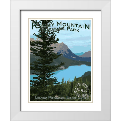Rocky Mountains White Modern Wood Framed Art Print with Double Matting by Prime, Marcus