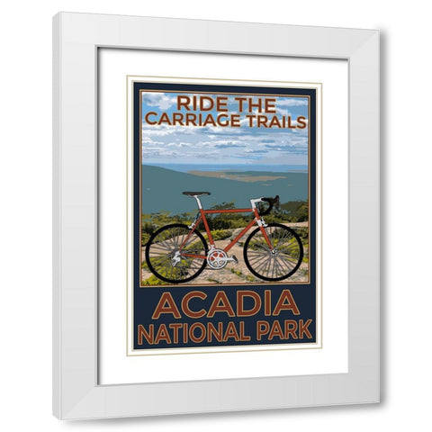 Acadia Trails White Modern Wood Framed Art Print with Double Matting by Prime, Marcus
