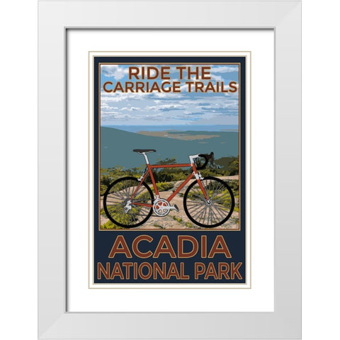 Acadia Trails White Modern Wood Framed Art Print with Double Matting by Prime, Marcus