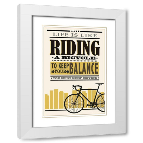 Balanced Riding White Modern Wood Framed Art Print with Double Matting by Prime, Marcus