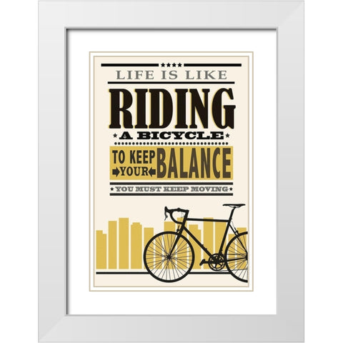 Balanced Riding White Modern Wood Framed Art Print with Double Matting by Prime, Marcus