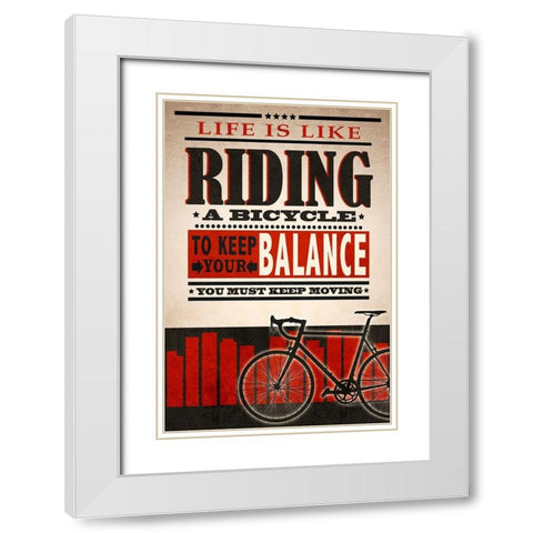 Balanced Riding 2 White Modern Wood Framed Art Print with Double Matting by Prime, Marcus