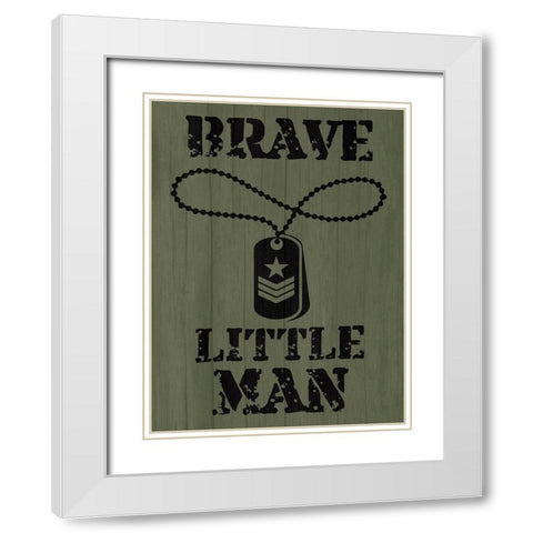Brave Little Man White Modern Wood Framed Art Print with Double Matting by Prime, Marcus