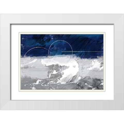Indigo Storm 1 White Modern Wood Framed Art Print with Double Matting by Prime, Marcus