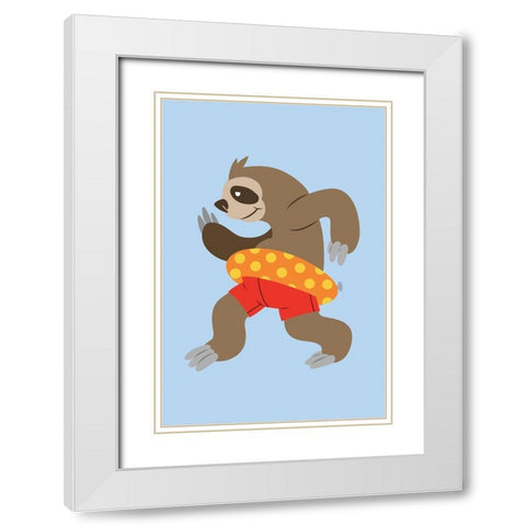 Water Fun White Modern Wood Framed Art Print with Double Matting by Prime, Marcus