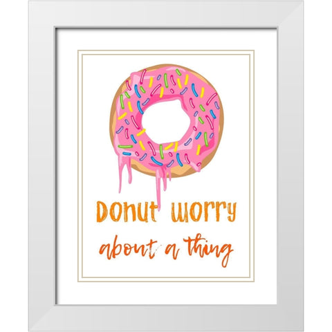 Donut Worry White Modern Wood Framed Art Print with Double Matting by Prime, Marcus