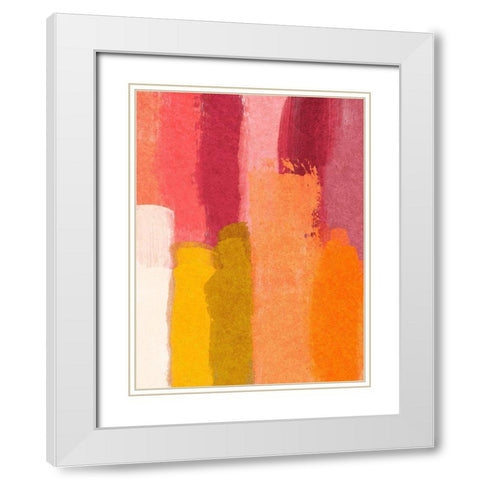 Blushing Smears White Modern Wood Framed Art Print with Double Matting by Prime, Marcus
