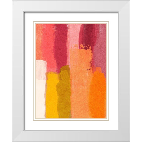 Blushing Smears White Modern Wood Framed Art Print with Double Matting by Prime, Marcus