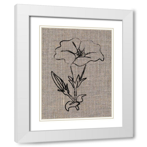 Linen Beauty White Modern Wood Framed Art Print with Double Matting by Prime, Marcus