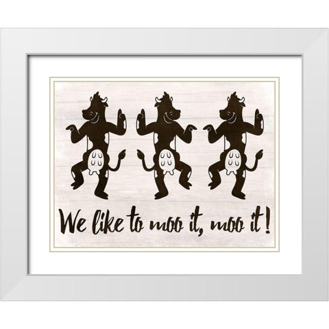 Moo It Moo it White Modern Wood Framed Art Print with Double Matting by Prime, Marcus