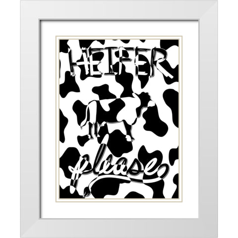 Heifer Please White Modern Wood Framed Art Print with Double Matting by Prime, Marcus