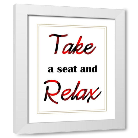 Seated Relaxation White Modern Wood Framed Art Print with Double Matting by Prime, Marcus