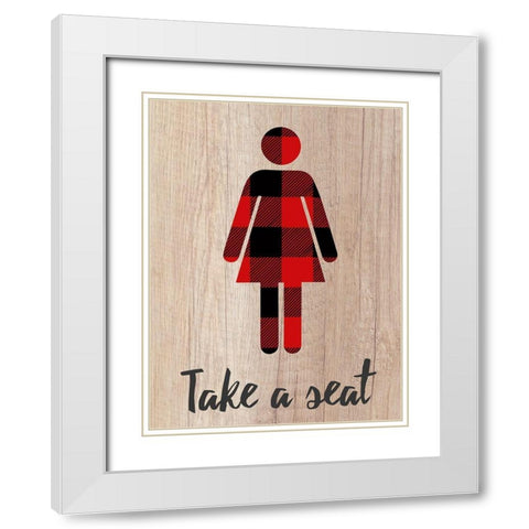 Take A Seat White Modern Wood Framed Art Print with Double Matting by Prime, Marcus