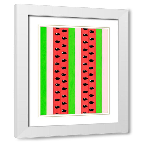 Watermelon Love White Modern Wood Framed Art Print with Double Matting by Prime, Marcus
