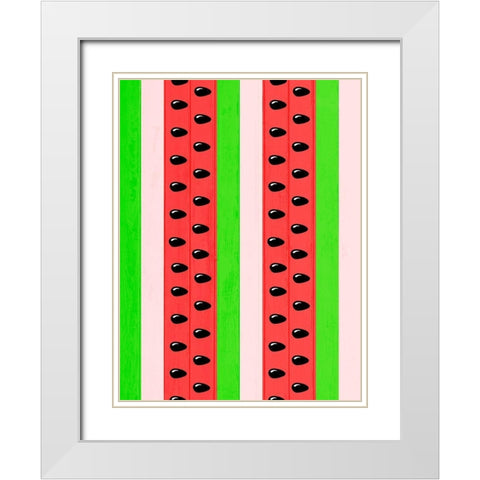 Watermelon Love White Modern Wood Framed Art Print with Double Matting by Prime, Marcus
