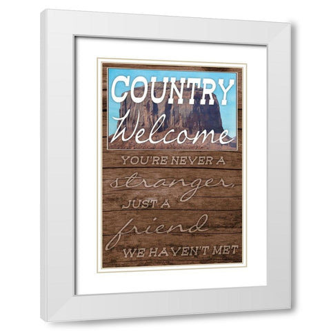 Country Welcome White Modern Wood Framed Art Print with Double Matting by Prime, Marcus