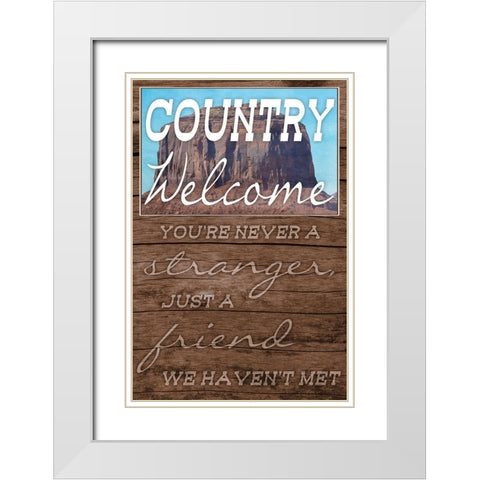 Country Welcome White Modern Wood Framed Art Print with Double Matting by Prime, Marcus