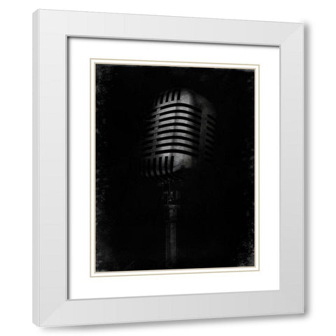 Mic Check 1 White Modern Wood Framed Art Print with Double Matting by Prime, Marcus
