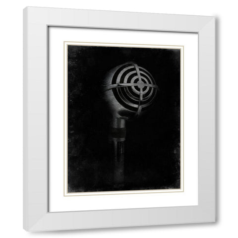 Mic Check 2 White Modern Wood Framed Art Print with Double Matting by Prime, Marcus