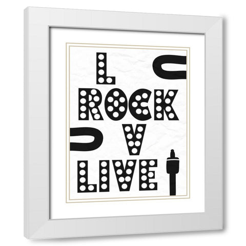 Rock Love White Modern Wood Framed Art Print with Double Matting by Prime, Marcus