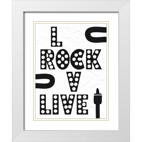 Rock Love White Modern Wood Framed Art Print with Double Matting by Prime, Marcus