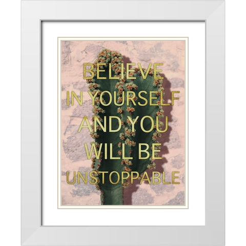 Unstoppable Belief White Modern Wood Framed Art Print with Double Matting by Prime, Marcus